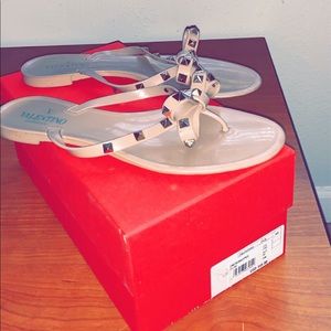 Valentino Rockstud Flat Thong Sandals